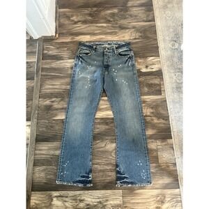 Vintage RL Polo Jeans Co Mens 31x30 Paint Townshend Low Rise Slim Button Fly 445